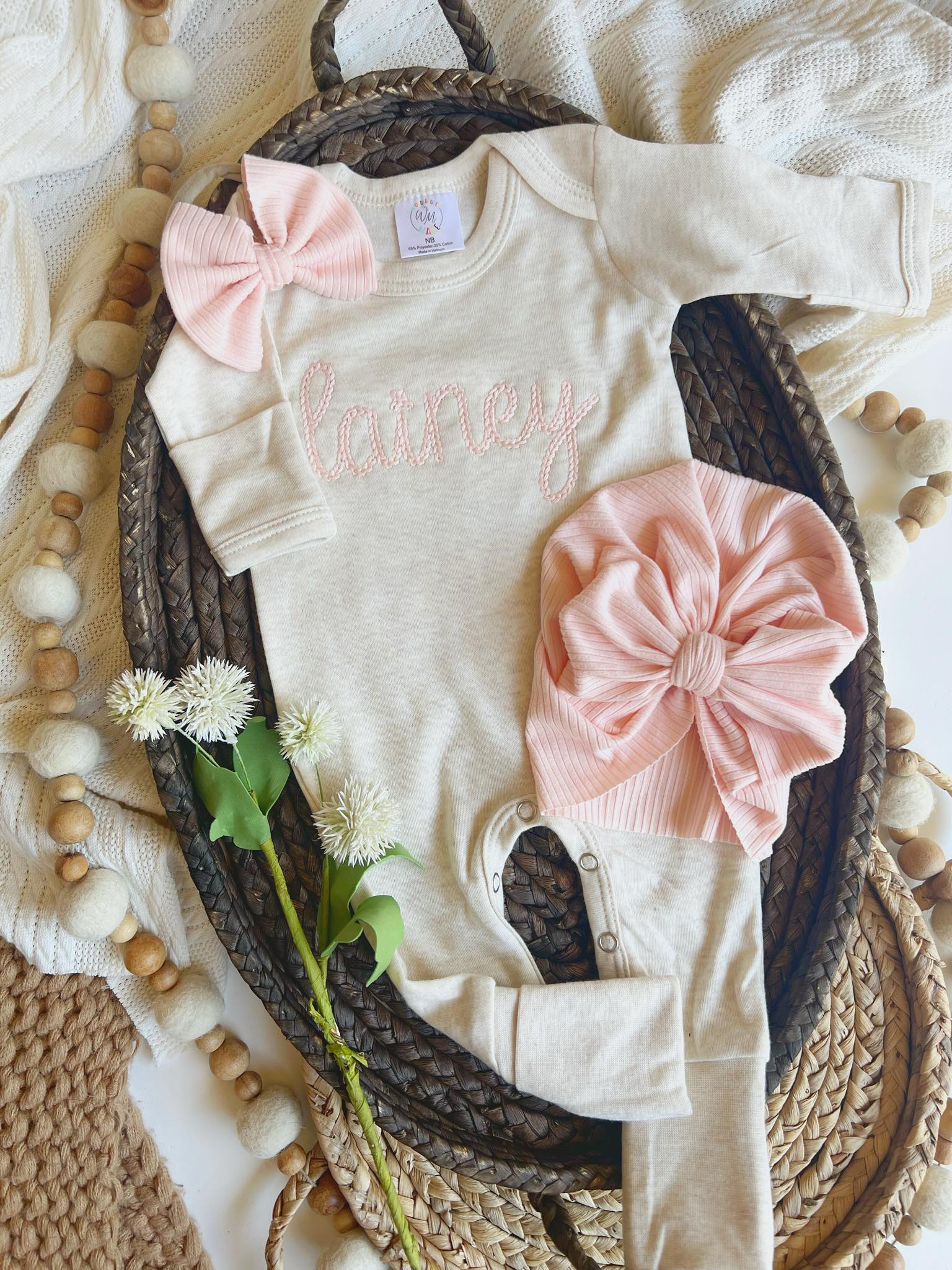 Blush baby fashion romper