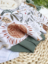 Load image into Gallery viewer, Personalized Baby Girl Outfit | Oatmeal Bodysuit Floral Sage Green Skirt Baby Name