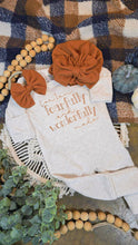 Load image into Gallery viewer, Personalized Newborn Baby Outfit | I Am Wonderfully Fearfully Made Oatmeal Romper Rust