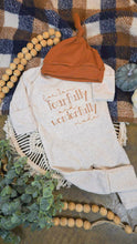 Load image into Gallery viewer, Personalized Newborn Baby Outfit | I Am Wonderfully Fearfully Made Oatmeal Romper Rust
