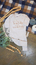 Load image into Gallery viewer, Personalized Newborn Baby Outfit | I Am Wonderfully Fearfully Made Oatmeal Romper Rust