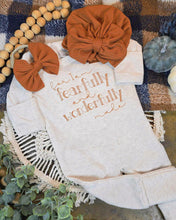 Load image into Gallery viewer, Personalized Newborn Baby Outfit | I Am Wonderfully Fearfully Made Oatmeal Romper Rust