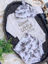 Load image into Gallery viewer, Cowboys Baby Outfit | Oatmeal Bodysuit - It's Alright To Be Little Bitty Ranch