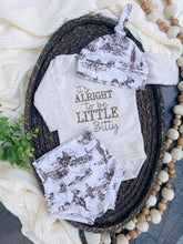 Load image into Gallery viewer, Cowboys Baby Outfit | Oatmeal Bodysuit - It's Alright To Be Little Bitty Ranch