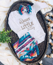Load image into Gallery viewer, Western Baby Outfit | Oatmeal Bodysuit - It's Alright To Be Little Bitty