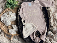 Load image into Gallery viewer, Baby Girl Outfit | Mocha Brown Romper Ivory Valentine - Little Love