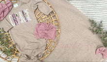 Load image into Gallery viewer, Personalized Baby Girl Outfit | Mocha Brown Baby Tie Gown Purple Pink Baby Name