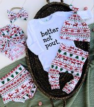 Load image into Gallery viewer, Christmas Baby Outfit | White Bodysuit - Better Not Pout Christmas Sweater