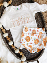 Load image into Gallery viewer, Baby Outfit | Hello Pumpkin Oatmeal Bodysuit Pumpkin Bummies - Fall Baby