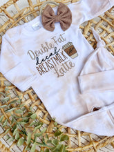 Load image into Gallery viewer, Baby Outfit | Latte Tan White Romper Double Fat Decaf Breastmilk Latte