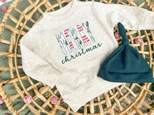 Load image into Gallery viewer, Baby Outfit | Oatmeal Pullover Sweatshirt Merry Christmas Red Green