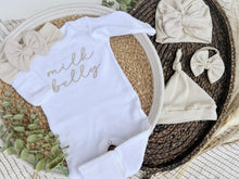 Load image into Gallery viewer, Baby Outfit | White Romper Milk Belly Cream