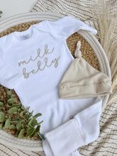 Load image into Gallery viewer, Baby Outfit | White Romper Milk Belly Cream