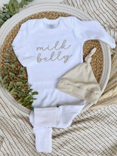 Load image into Gallery viewer, Baby Outfit | White Romper Milk Belly Cream