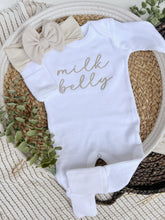 Load image into Gallery viewer, Baby Outfit | White Romper Milk Belly Cream