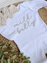 Load image into Gallery viewer, Baby Outfit | White Romper Milk Belly Cream