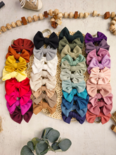 Load image into Gallery viewer, Baby Accessory Sets - Bows Headwraps Turbans Bummies Pants - Solid Colors
