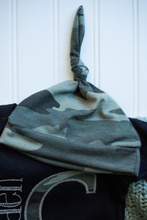 Load image into Gallery viewer, Personalized Baby Boy Outfit | Black Bodysuit Green Camo Big Initial Baby Name