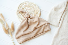 Load image into Gallery viewer, Personalized Neutral Newborn Baby Outfit | Oatmeal Baby Romper Tan Baby Name