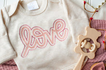 Load image into Gallery viewer, Baby Girl Outfit | Oatmeal Romper Pink Love - Valentine