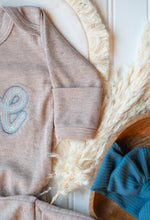 Load image into Gallery viewer, Baby Boy Outfit | Mocha Brown Romper Blue Love - Valentine