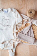 Load image into Gallery viewer, Personalized Baby Announcement Outfit | Oatmeal Romper Last Name and Year