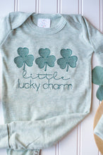 Load image into Gallery viewer, Baby Outfit | Sage Green Romper St. Patrick's Day - Little Lucky Charm