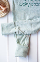 Load image into Gallery viewer, Baby Outfit | Sage Green Romper St. Patrick's Day - Little Lucky Charm
