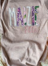 Load image into Gallery viewer, Personalized Baby Girl Outfit | Mocha Brown Baby Tie Gown Purple Pink Baby Name