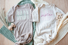 Load image into Gallery viewer, Baby Sister Outfit | Oatmeal Gown Pink Baby Sister