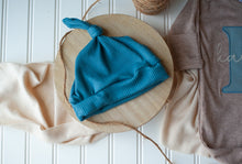 Load image into Gallery viewer, Personalized Baby Boy Name Outfit | Mocha Brown Romper Blue Initial