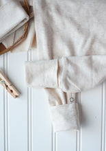 Load image into Gallery viewer, Personalized Newborn Baby Boy Outfit | Oatmeal Romper Rust Felt Baby Name