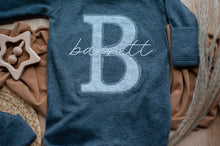 Load image into Gallery viewer, Personalized Baby Boy Name Outfit | Charcoal Romper Gray Initial