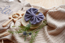 Load image into Gallery viewer, Personalized Baby Girl Outfit | Mocha Brown Romper Ellison Purple Chunky Chain Stitch Baby Name