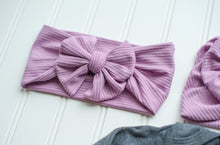 Load image into Gallery viewer, Personalized Baby Girl Outfit | Charcoal Romper Purple Chunky Chain Stitch Baby Name