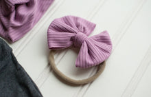 Load image into Gallery viewer, Personalized Baby Girl Outfit | Charcoal Romper Purple Chunky Chain Stitch Baby Name