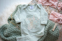 Load image into Gallery viewer, Baby Girl Easter Outfit | Sage Green Romper -Tiny Floral Bunny