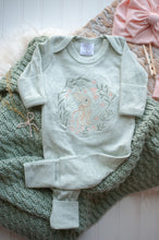 Load image into Gallery viewer, Baby Girl Easter Outfit | Sage Green Romper -Tiny Floral Bunny