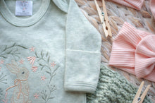Load image into Gallery viewer, Baby Girl Easter Outfit | Sage Green Romper -Tiny Floral Bunny