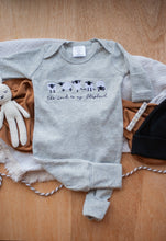 Load image into Gallery viewer, Baby Boy Easter Outfit | Gray Romper- The Lord Is My Shepherd