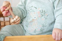 Load image into Gallery viewer, Baby Girl Easter Outfit | Sage Green Romper -Tiny Floral Bunny