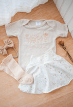 Load image into Gallery viewer, Personalized Baby Girl Outfit | Oatmeal Bodysuit Floral Baby Name- Wildflower