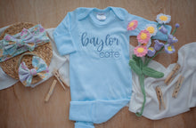 Load image into Gallery viewer, Personalized Baby Girl Outfit | Blue Romper Blue Stitch Baby Name