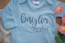 Load image into Gallery viewer, Personalized Baby Girl Outfit | Blue Romper Blue Stitch Baby Name