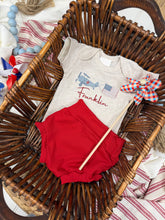 Load image into Gallery viewer, Fourth of July baby outfit / patriotic airplane outfit for boy