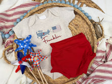 Load image into Gallery viewer, Fourth of July baby outfit / patriotic airplane outfit for boy