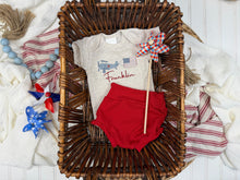 Load image into Gallery viewer, Fourth of July baby outfit / patriotic airplane outfit for boy