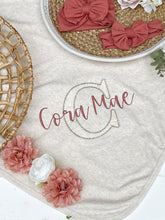 Load image into Gallery viewer, Personalized Flutter Romper | Oatmeal Ruffle Sleeve Romper Pink Cream Custom Baby Name - Millie Ryan