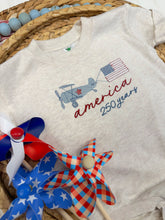 Load image into Gallery viewer, America turns 250 airplane baby tshirt bubble