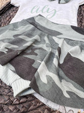 Load image into Gallery viewer, Personalized Baby Girl Outfit | Oatmeal Bodysuit Camo Skirt Green Baby Name